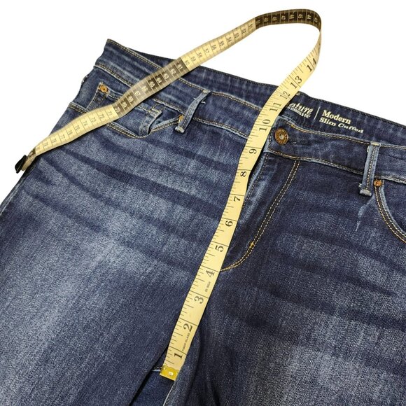 Signature by Levi Strauss Womens Plus Size 20 Straigtht Jeans Modern Slim Cuffed - Picture 12 of 16